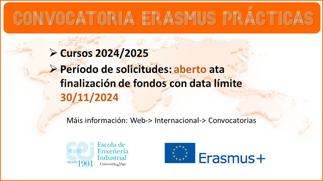 Convocatoria Erasmus prácticas 2024-25